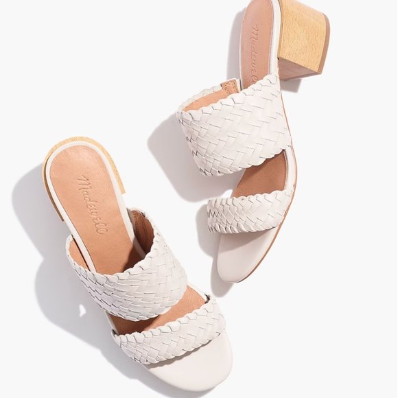 The Kiera Mule Sandal in Woven Leather - Pale Oyster - Size 8 - Picture 2 of 9